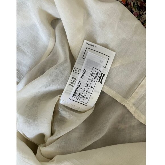 Ba&sh Multicolored Deep Blouson Sleeve Mini Dress Ecru Size 6 - Picture 7 of 7